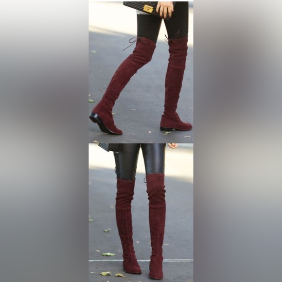 Stuart Weitzman Lowland over-the-knee boot Burgundy suede Women’s Size 6.5 - Picture 12 of 12